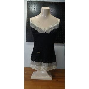 Y2K STUDIO Y MULTI COLORED SPAGHETTI STRAP LAYERED LACE TOP SZ M